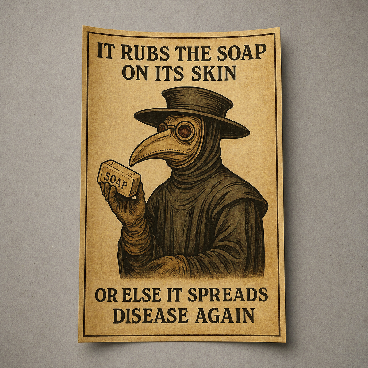 It Rubs the Soap on Its Skin Print
