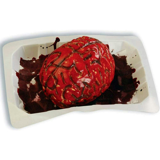 Bloody brain butcher-tray Halloween party prop
