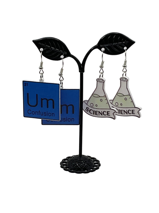 Science lab earrings with 12 design options