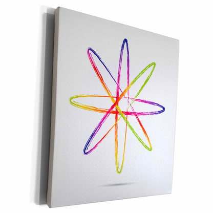 3dRose Anne Marie Baugh Science - A Rainbow Atom - Museum Grade Canvas Wrap (cw_111550)