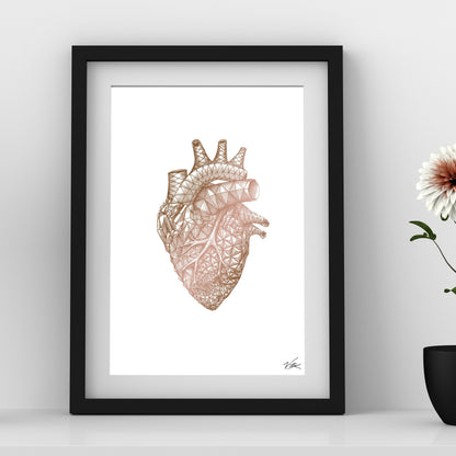 Tessellated Heart Foil Print