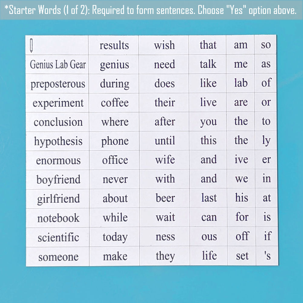 Chemistry Word Magnets
