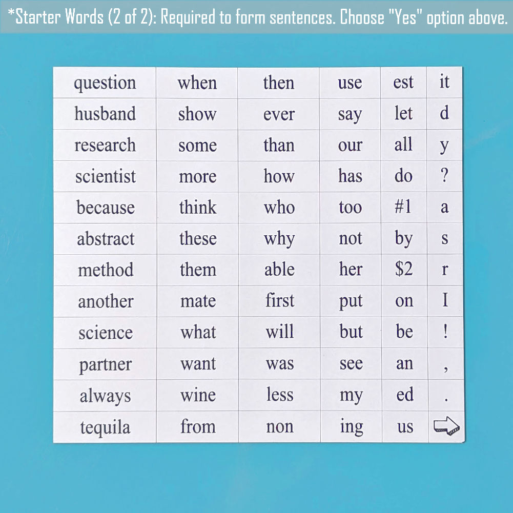Science Basics Word Magnets