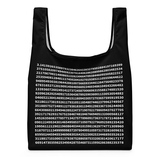 Pi symbol reusable shopping bag front view