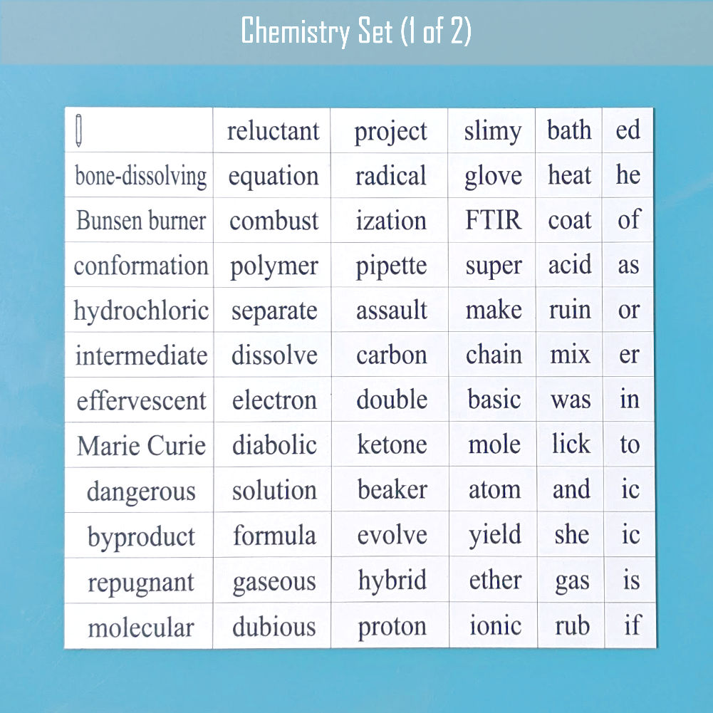 Chemistry Word Magnets