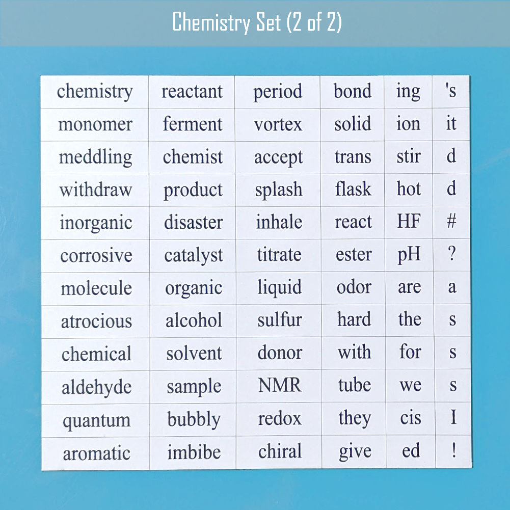 Chemistry Word Magnets