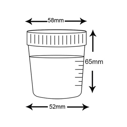 (Each) HXBL Specimen Container cup 3oz/90 ml Sterile Individual pack (Urine Container) 100/Bg