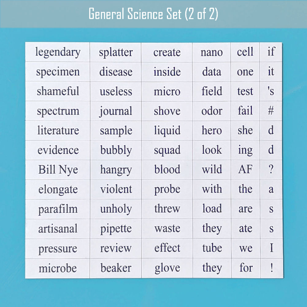 Science Basics Word Magnets
