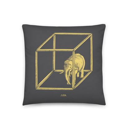 Cube Elephant Throw Pillow