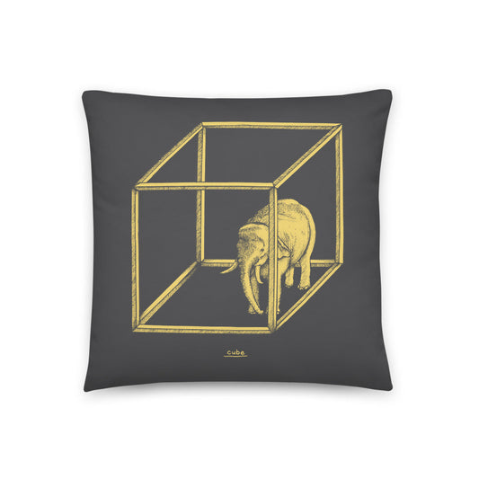 Cube Elephant Throw Pillow