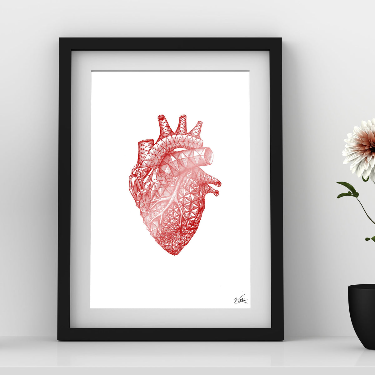 Tessellated Heart Foil Print